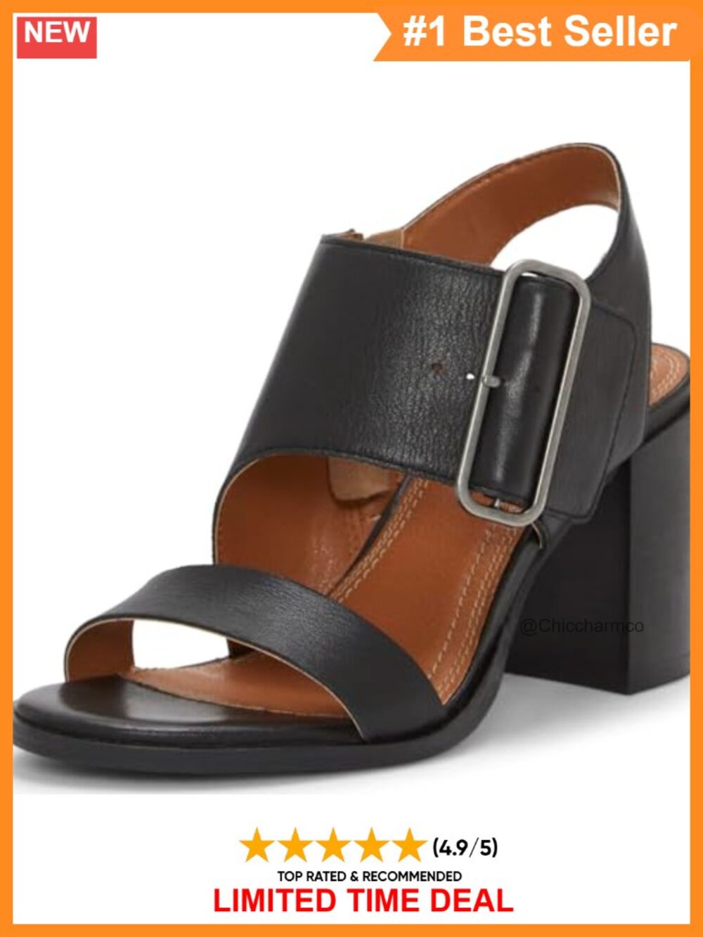 Lucky Brand Darnah Leather Heeled Sandals Stacked Heel Ankle Strap Zip